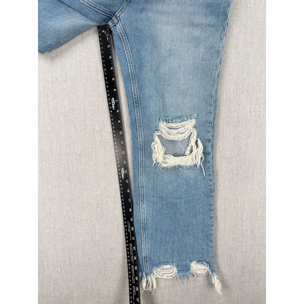 We The Free Free People Distressed Straight Leg Jeans Light Wash Blue Size 27 - Picture 8 of 8